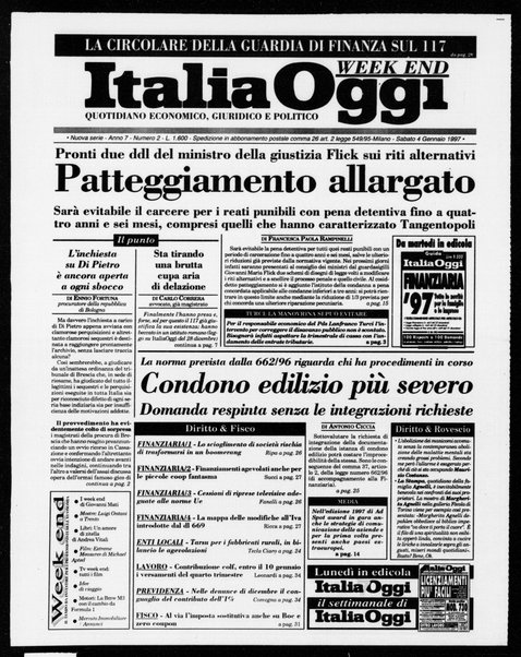 Italia oggi : quotidiano di economia finanza e politica